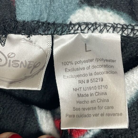 Disney Solid Black Mickey Mouse Graphic Pajama Pants Elastic Waist Band size L - Picture 2 of 10